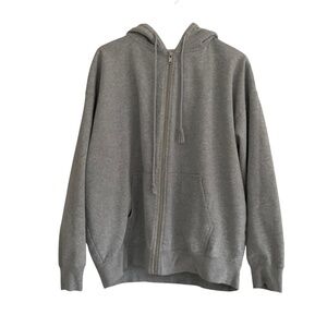 John Galt Full-Zip Oversized Hoodie One Size Gray Athleisure School Travel Gym